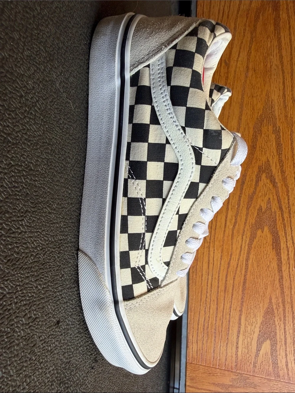 Vans Women's Checkerboard Low-Top Sneakers - Black & Cream